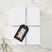 カラフルフローラ&パインフレームホリデイ ギフトタグ (より糸付き)