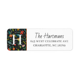 カラフルフローラ&パイン | Monogram冬の休日 ラベル