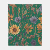 カラフルフローラ フリースブランケット (正面)