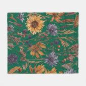 カラフルフローラ フリースブランケット (正面(横))