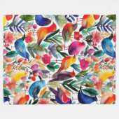 カラフルフローラ フリースブランケット (正面(横))