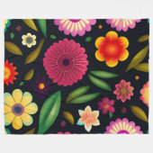 カラフルフローラ フリースブランケット (正面(横))