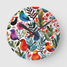 カラフルフローラ ラウンド壁時計