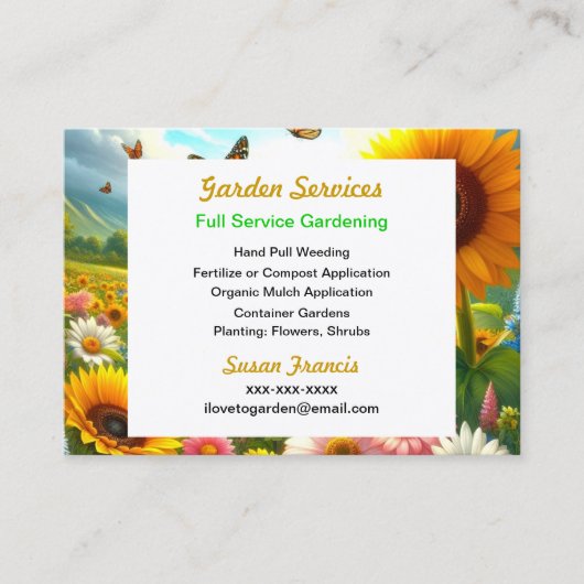 カラフルフローラ 名刺 (正面)