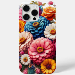カラフルフローラ/春《植物》百日草/バラ iPhone 15 PRO MAXケース