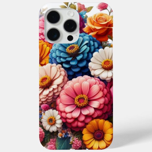 カラフルフローラ/春《植物》百日草/バラ Case-Mate iPhoneケース (裏面)
