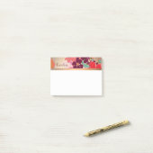 カラフルフローラ、金ゴールドエレガントファッションパーソナライズされた ポストイット (デスク上)