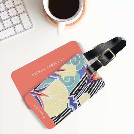 カラフルフローラE.A.セギパーソナライズされた ラゲッジタグ