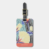カラフルフローラE.A.セギパーソナライズされた ラゲッジタグ (正面縦)