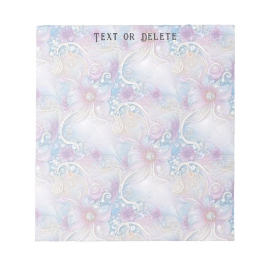 カラフルフローラPearly Gemsメモ帳 ノートパッド (正面)