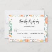 カラフルフローラRSVP結婚のカード 出欠カード (正面)