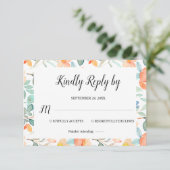カラフルフローラRSVP結婚のカード 出欠カード (スタンド正面)
