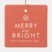 カラフルブモダンラシ |家族の写真 |イニシャル セラミックオーナメント (裏面)