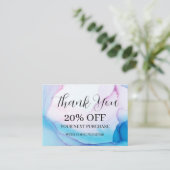 カラフルブユニークルーピンクインク割引 名刺 (スタンド正面)