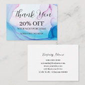 カラフルブユニークルーピンクインク割引 名刺 (正面/裏面)