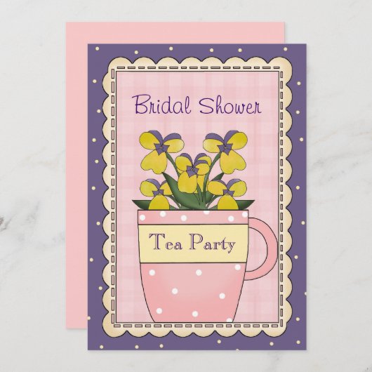 カラフルブライダルシャワーパーティの招待状 招待状 (正面/裏面)