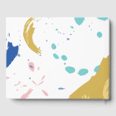 カラフルブラシストロークとイラストレーション ゲストブック (裏面)