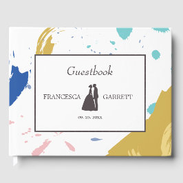 カラフルブラシストロークとイラストレーション ゲストブック