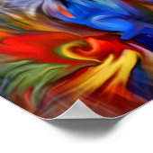 カラフルブラシストロークとシェイプ抽象芸術 ポスター (角)