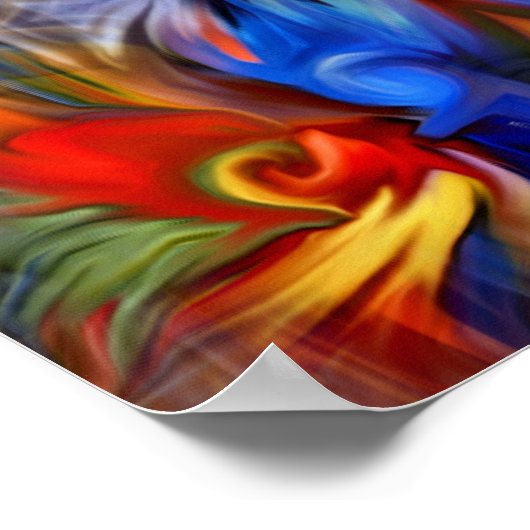 カラフルブラシストロークとシェイプ抽象芸術 ポスター (角)