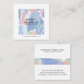 カラフルブラシストロークと落書きパターン スクエア名刺 (正面/裏面)