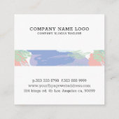 カラフルブラシストロークと落書きパターン スクエア名刺 (裏面)