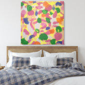 カラフルブラシストローク抽象芸術アートキャンバス印刷 キャンバスプリント (インサイチュ (寝室))