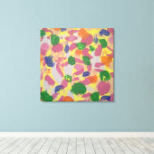 カラフルブラシストローク抽象芸術アートキャンバス印刷 キャンバスプリント (インサイチュ (ウッドフロア))