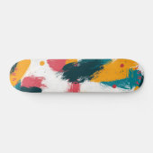 カラフルブラシストローク – ミニマル抽象芸術 スケートボード (横)