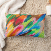 カラフルブラシストローク – 抽象芸術アモダンート ランバークッション (ブランケット)