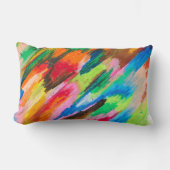 カラフルブラシストローク – 抽象芸術アモダンート ランバークッション (正面)