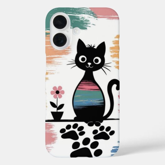 カラフルブラックキャットiPhoneケース - かわいいギフト Case-Mate iPhoneケース (裏面)