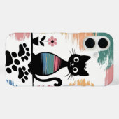 カラフルブラックキャットiPhoneケース - かわいいギフト Case-Mate iPhoneケース (裏面 (横))