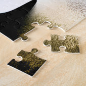 カラフルブラックシルエット樹木付きパステル ジグソーパズル (側面)