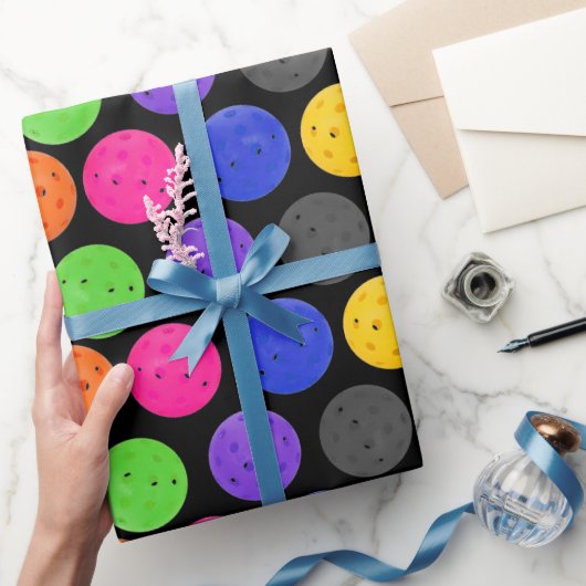 カラフルブラックボール ラッピングペーパー (ギフト)