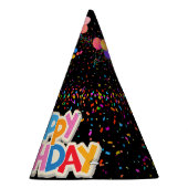 カラフルブラック誕生日パーティーハット パーティーハット (右)