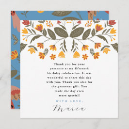 カラフルブルーフィエスタ 15歳の誕生日お礼 招待状