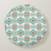 カラフルブルー/タン/ブラウンメダリオン ラウンドクッション (裏面)