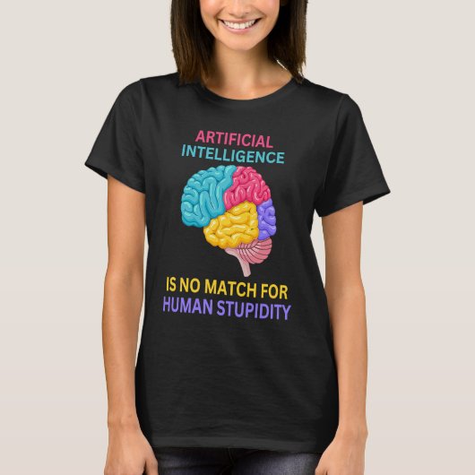 カラフルブレイン 人工知能 AI ギーク向け Tシャツ (正面)