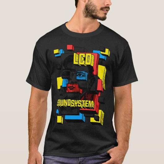 カラフルブロックフェイスマン Tシャツ (正面)