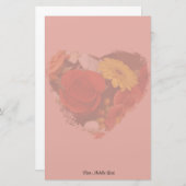 カラフルブーケグランジハートカスタムフローラ 便箋 (正面/裏面)