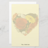 カラフルブーケグランジハート背景 便箋 (正面/裏面)