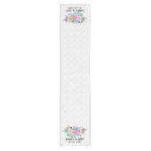 カラフルブーケ – 日付を保存 ショートテーブルランナー (正面)