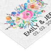 カラフルブーケ – 日付を保存 ショートテーブルランナー (コーナー)