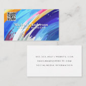 カラフルブ芸術的ラシの背景 名刺 (正面/裏面)