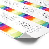 カラフルプライドレインボー結婚のデジタルメッセージカード ポスター (角)