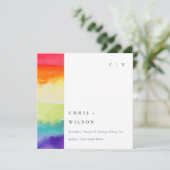 カラフルプライドレインボー結婚のデジタルメッセージカード 招待状 (スタンド正面)