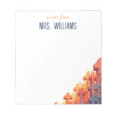 カラフルプラスシンボルや象徴カスタム先生評価 ノートパッド (正面)