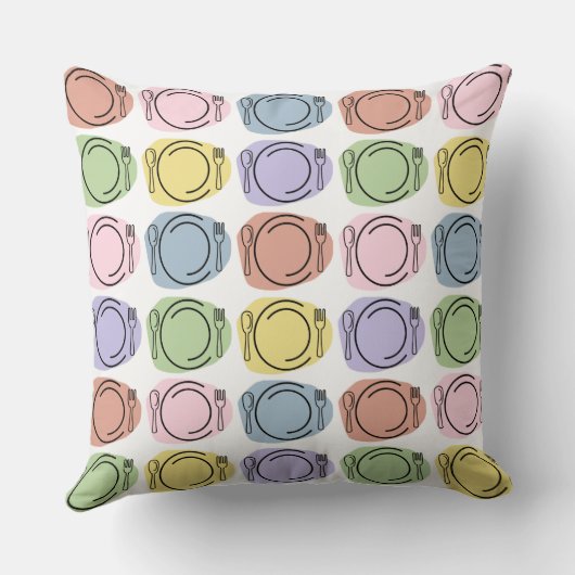 カラフルプレート設定パターン クッション (裏面)