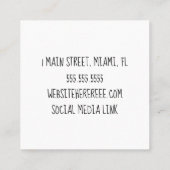 カラフルヘアピースのネクタイ店 スクエア名刺 (裏面)